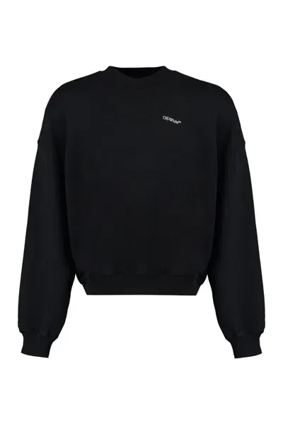 Off-white Cotton Crew-neck Sweatshirt In Black