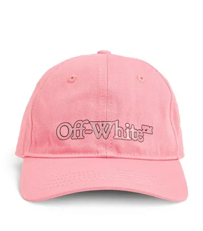 Off-white Kids' Cotton Logo Baseball Cap In Pink