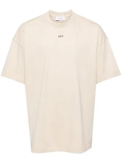 Off-white Cotton T-shirt In Neutrals