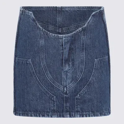 Off-white Dark Blue Cotton Blend Skirt