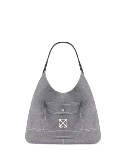 Off-white Denim Finish Metropolitan Tote In Gray