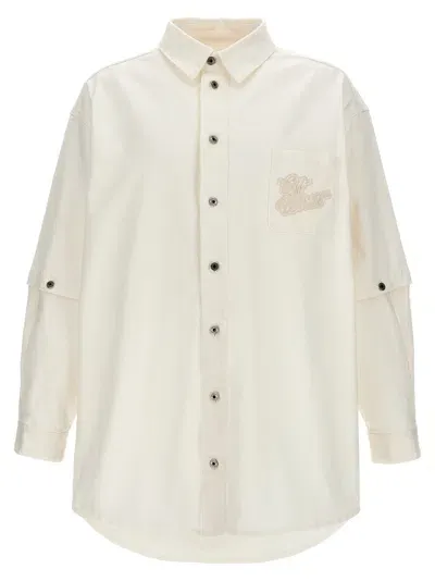 Off-white Off White Denim Overshirt In Cream