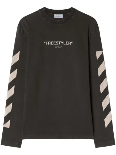 Off-white Diag-stripe T-shirt In Black