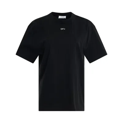 Off-white Diagonal Embroidered Casual T-shirt