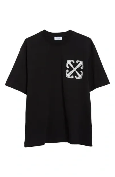 Off-white Dragon Skate Graphic T-shirt In Black - Multicolor