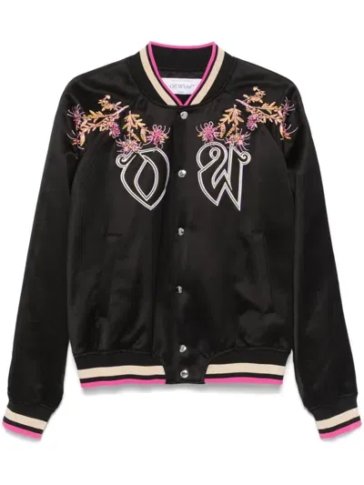 Off-white Eagle-embroidered Bomber Jacket In Black