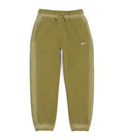 Off-white Kids' Faded Stamp Logo Sweatpants In Green