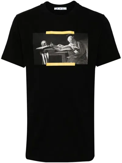 Off-white Graphic-print Cotton T-shirt In Black