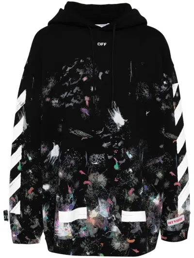 Off-white Graphic-printed Hoodie In Black