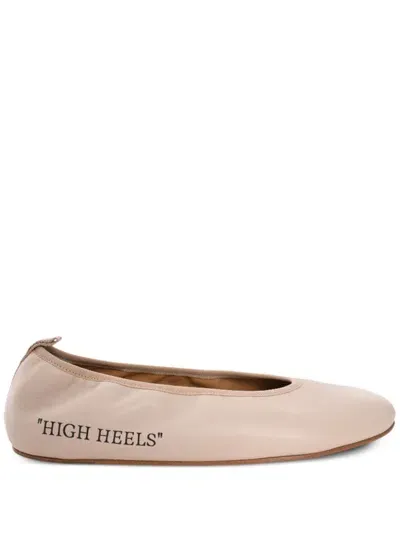 Off-white High Heels Ballerina Shoes In Neutrals