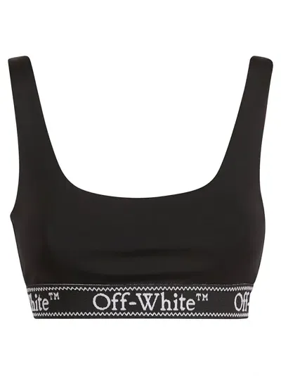 Off-white Off White Woman Black Stretch Nylon Crop Top