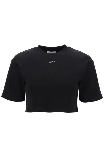 Off-white Logo Cotton T-shirt In Black