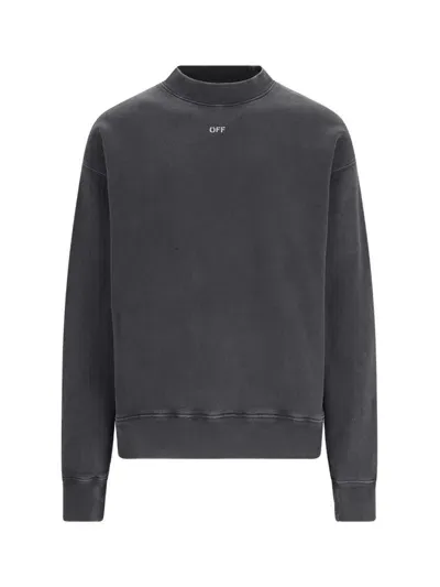 Off-white Logo Crewneck Sweatshirt In Black