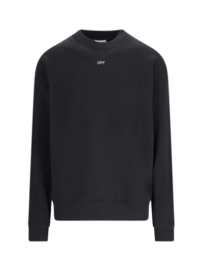 Off-white Logo Crewneck Sweatshirt In Black