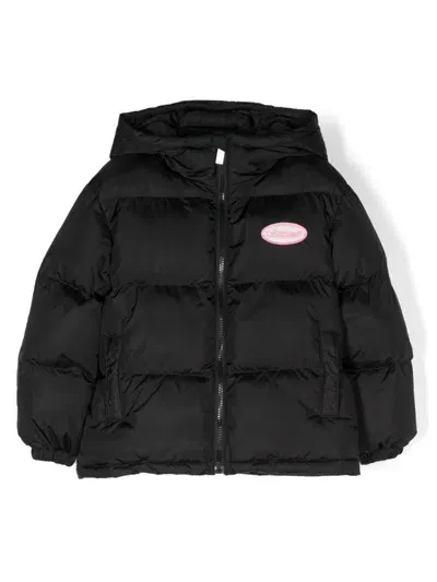 Off-white Kids' Logo-patch Padded Jacket In Black