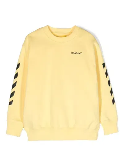 Off-white Kids' Rubber Arrow Sweatshirt In Yellow