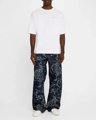 Off-white Men's Camo Jacquard Baggy Jeans In Multicolor - Fu