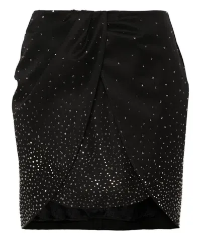 Off-white Crystal-embellished Mini Skirt In Black