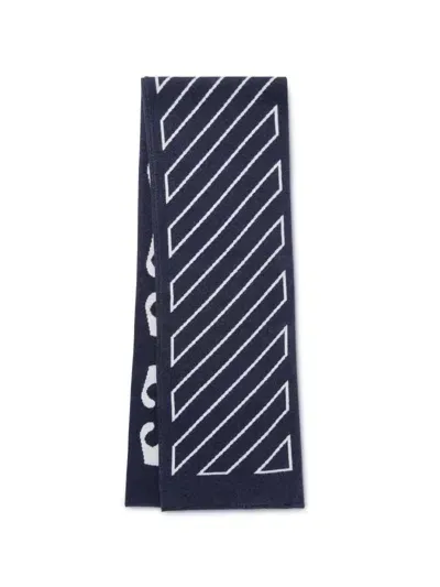 Off-white Kids' Arrow Diag Scarf In Blue