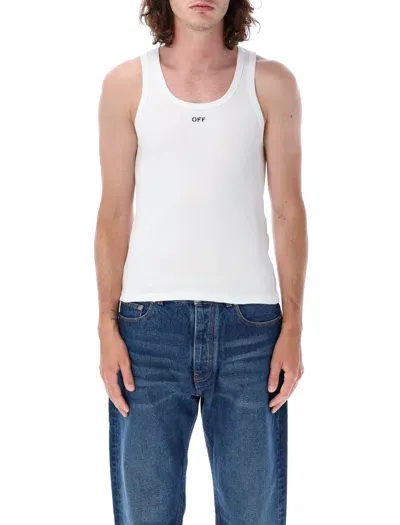 Off-white Off Stamp Ribbed Tank Top In White