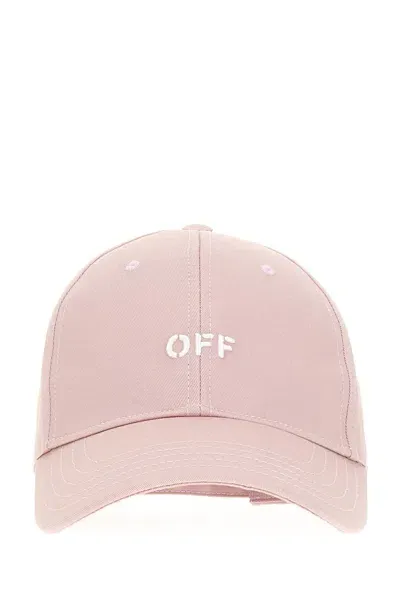 Off-white Pink Cotton Hat In Liliac