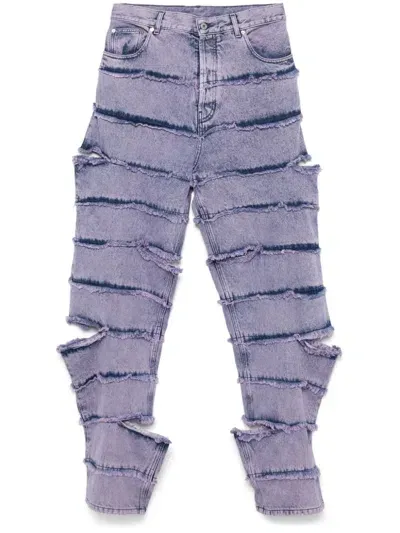 Off-white Punk Striped Jeans In Purple