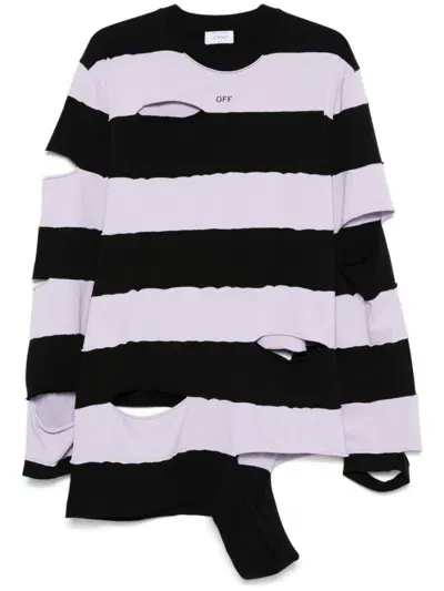 Off-white Punk Stripes T-shirt In Purple