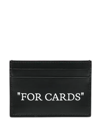 Off-white Quote Bookish Leather Cardholder In Multicolor