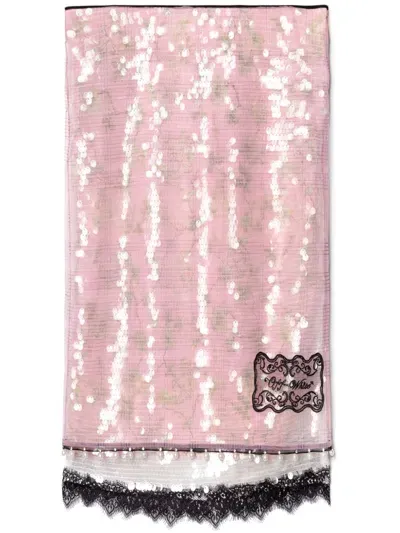 Off-white Ramage Sequined Midi Skirt In Pink