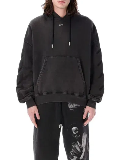 Off-white Bw Matthew Oversized Hoodie In Black Grey