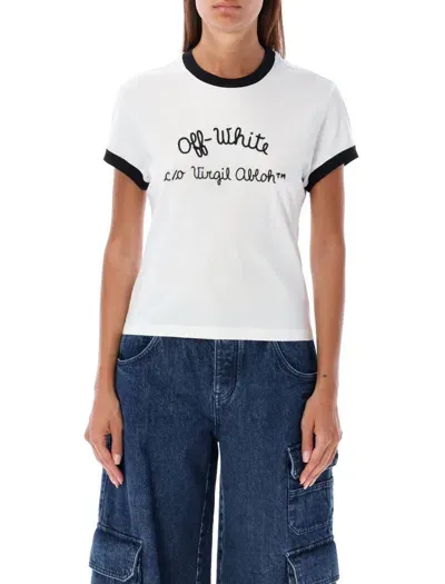 Off-white Scripte Tipe T-shirt In White