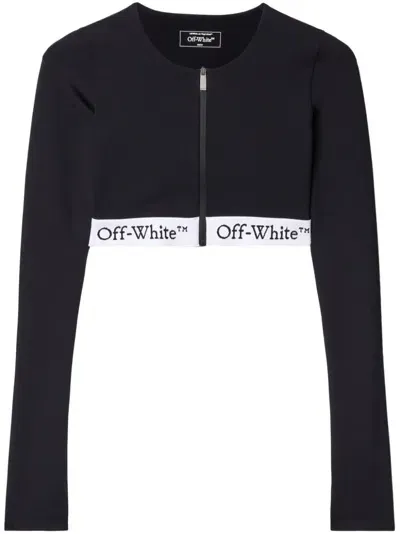 Off-white Scuba Jersey Crop Top In Black