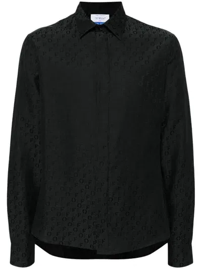 Off-white Silk-cotton Shirt In Black