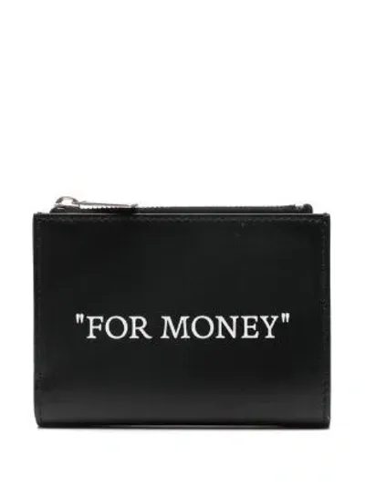 Off-white Slogan-print Leather Wallet In Multicolor