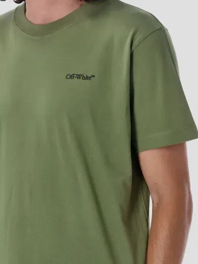 Off-white Windy Arrow T-shirt In Olive