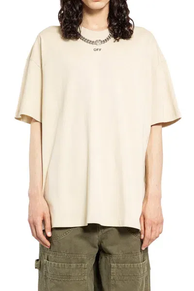 Off-white T-shirts In Beige