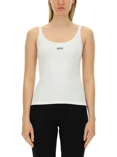 Off-white Tank Top With Logo In White