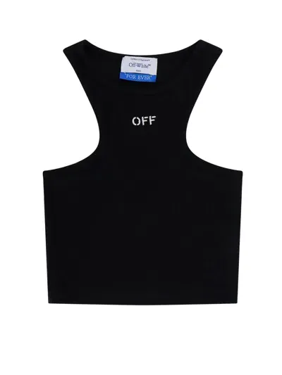 Off-white Top In Black/white