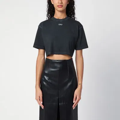 Off-white Washed Grey Cropped T-shirt