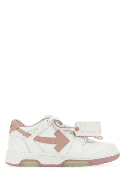 Off-white White Leather Out Of Office Sneakers In Multicolor