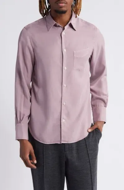 Officine Generale Officine Générale Benoit Garment Dyed Button-up Shirt In Sunset Berry