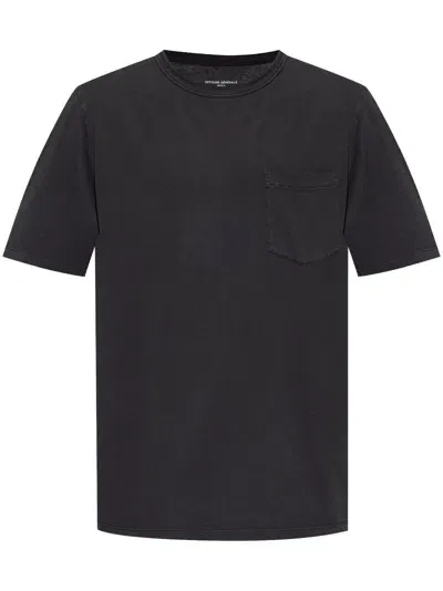 Officine Generale Crew Neck T-shirt In Schwarz