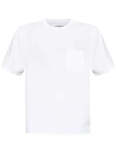 Officine Generale Crew Neck T-shirt In Weiss