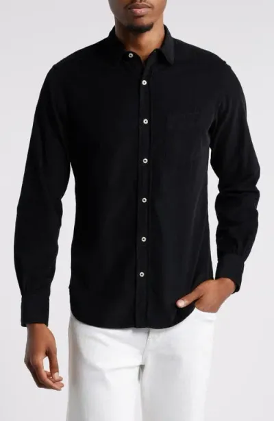 Officine Generale Officine Générale Lipp Corduroy Button-up Shirt In Black