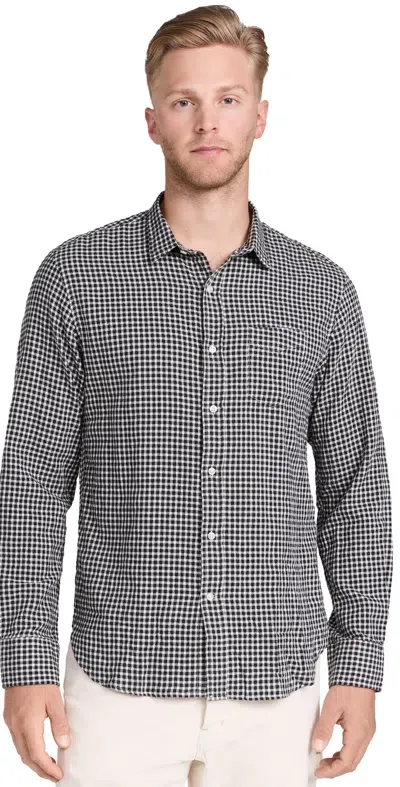 Officine Generale Checked Cotton-blend Flannel Shirt In Black