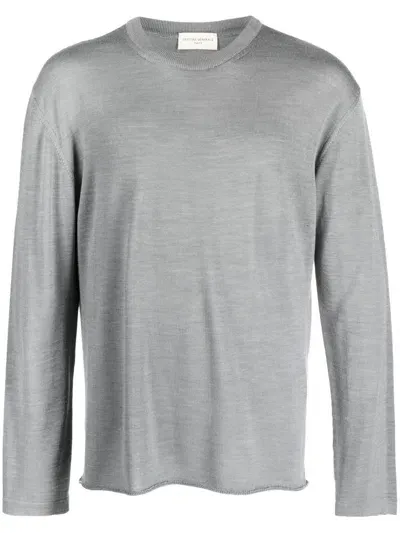 Officine Generale Long-sleeve Knitted Jumper In Grey