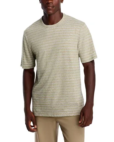 Officine Generale Multi Stripe Tee In Olive/sepia