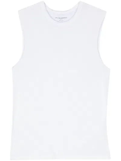 Officine Generale Officine General Tank Tee Lyocell Cotton In Blue