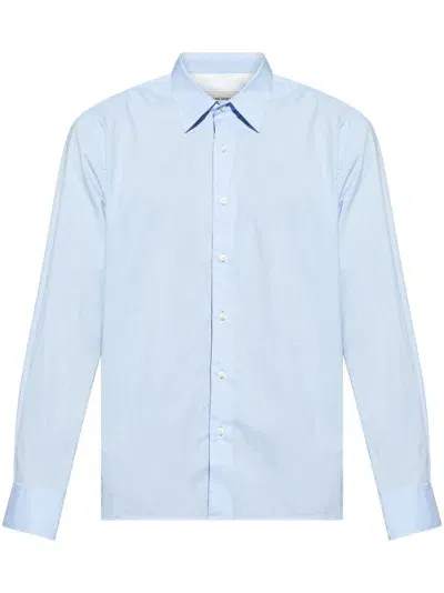 Officine Generale Poplin Shirt In Blue