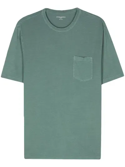 Officine Generale T-shirt Mit Brusttasche In Green